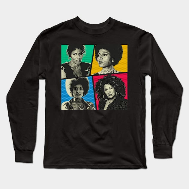 Pam Grier Comics Long Sleeve T-Shirt by sepatubau77